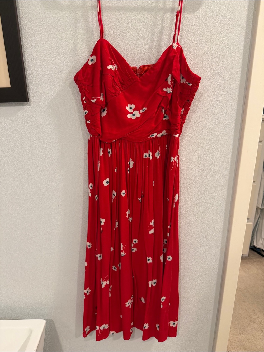 Bardot Red Floral Strap Dress